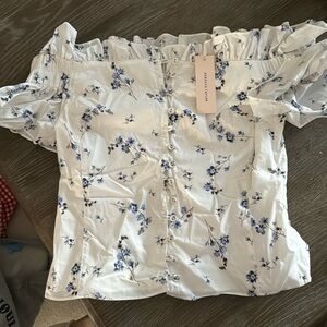 Rebecca Taylor off the shoulder floral sweet top